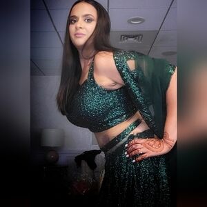 Indian Designer Bridal Emerald Green Lehenga Set - Seema Gujral